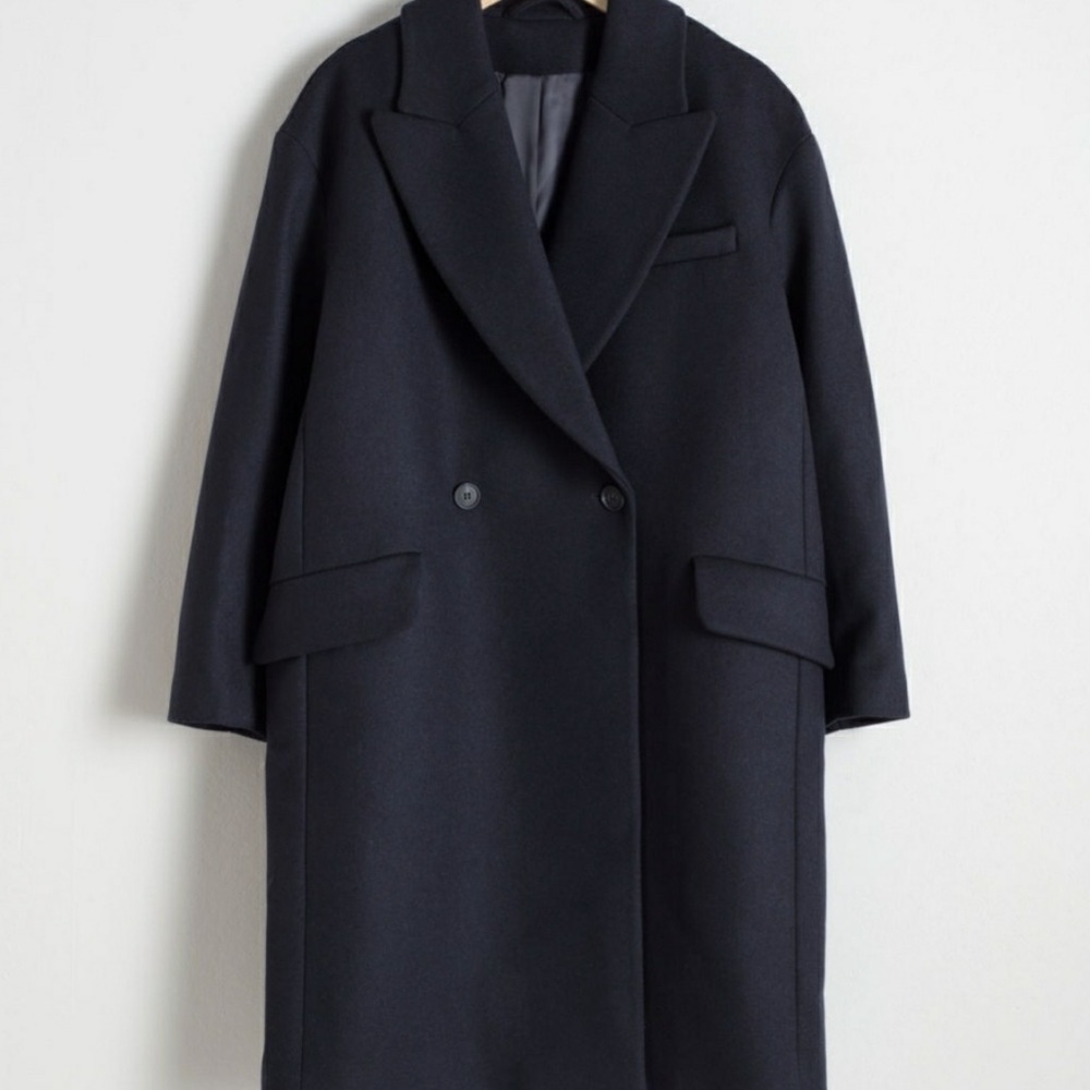 & other stories navy wool coat